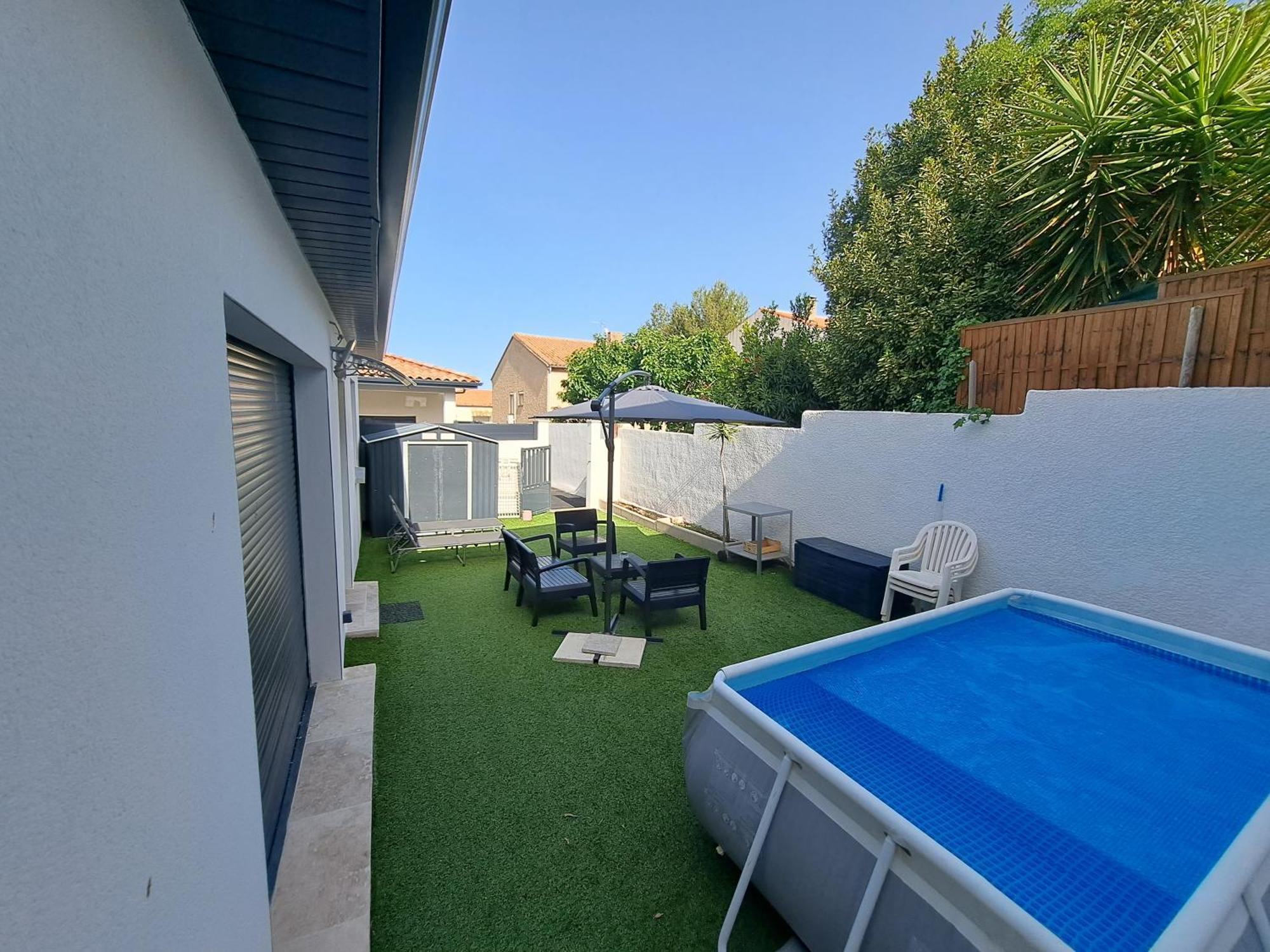 Charmante Maison Avec Piscine Bessan Eksteriør bilde